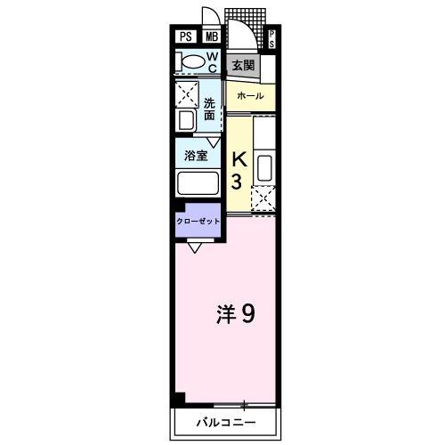 ウェル メゾン(1K/2階)の間取り写真