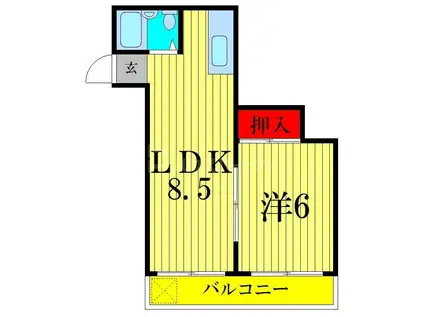パークアベニュー小林(1LDK/3階)の間取り写真