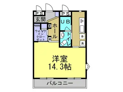 パークメゾン(1K/1階)の間取り写真