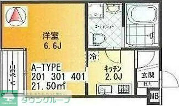 ボヌール蒲生 4階階 間取り