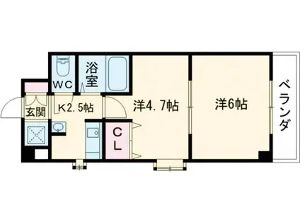 MPLAZA津田駅前10番館(2K/6階)の間取り写真