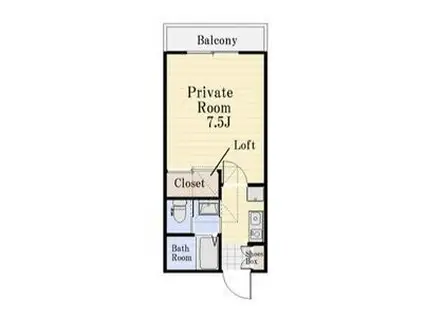 アクシス三田屋敷町(1K/2階)の間取り写真