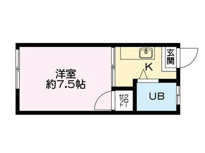 コーポ冨田(1K/2階)の間取り写真