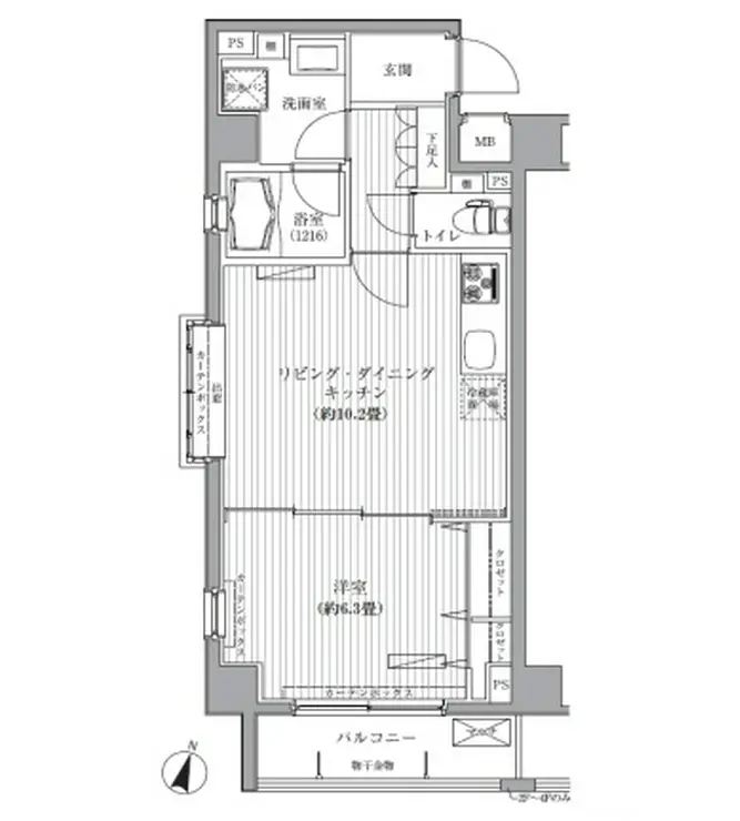 メゾンカルム西新宿 5階階 間取り
