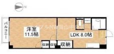 春日町マンション(1LDK/3階)の間取り写真