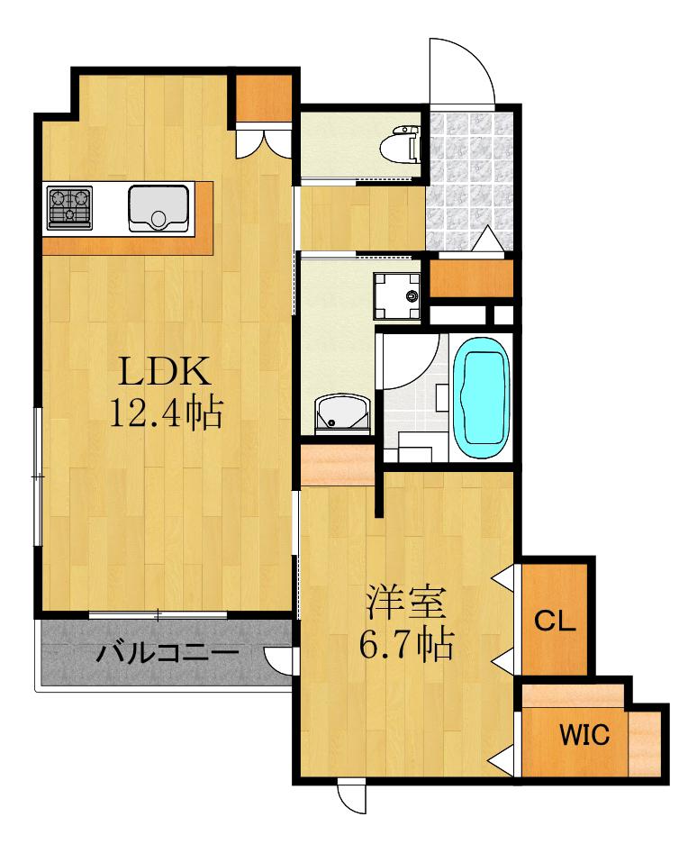 PRENDRE(1LDK/3階)の間取り写真