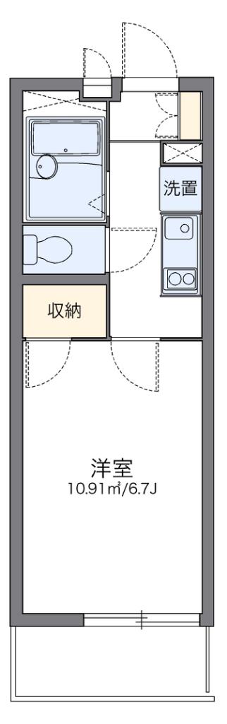 レオパレスヴィラ曽根C(1K/4階)の間取り写真
