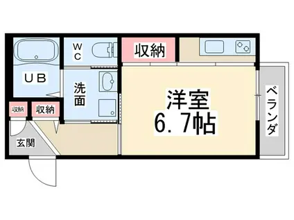 シャーメゾン川西(1K/1階)の間取り写真