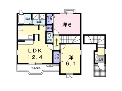 チェリッシュハウス(2LDK/2階)の間取り写真