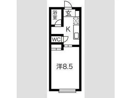 アスコット長町(1K/2階)の間取り写真