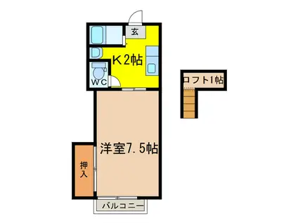アートインフレグランスIII(1K/2階)の間取り写真