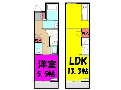 ヴィーブル(1LDK/1階)の間取り写真
