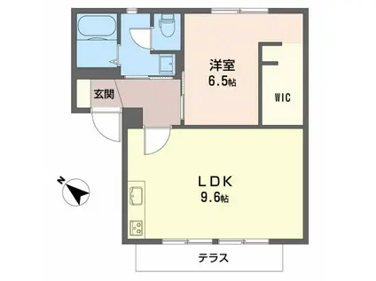 アミイコート(1LDK/1階)の間取り写真