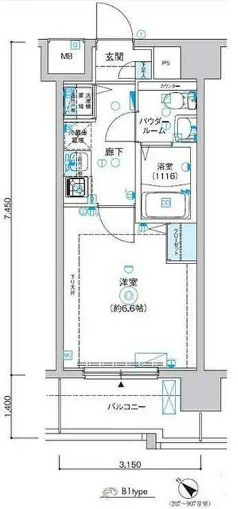 レグラス新横浜駅前 8階階 間取り