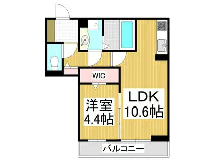 COUR18高宮W(1LDK/1階)の間取り写真
