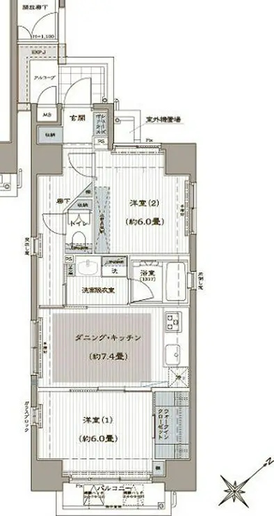 アヴァンティーク銀座2丁目弐番館 6階階 間取り