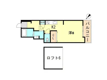 グランドール森友(ワンルーム/4階)の間取り写真