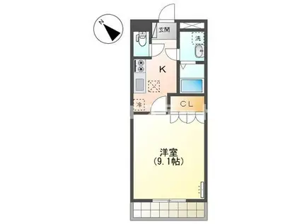 ハイム アメニティ(1K/1階)の間取り写真