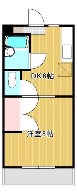 シャンブル24(1DK/4階)の間取り写真