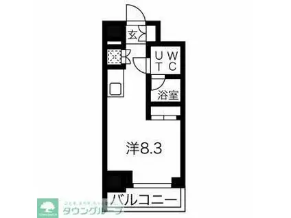 スパシエ アコルデ 横浜(ワンルーム/3階)の間取り写真