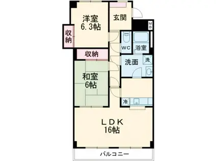 ハイタウンソレイユ(2LDK/5階)の間取り写真