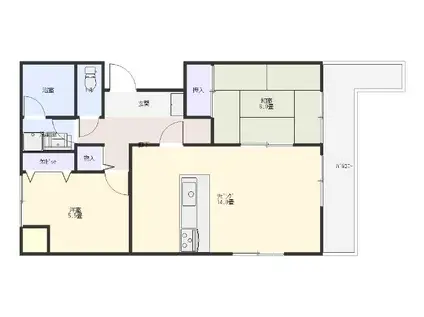アネーロあそう(2LDK/7階)の間取り写真