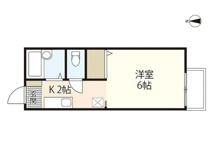 アプローズコートC棟(1K/1階)の間取り写真