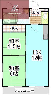 弘恵マンション(2LDK/2階)の間取り写真