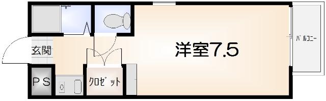 LE・BLANCHE(ワンルーム/1階)の間取り写真