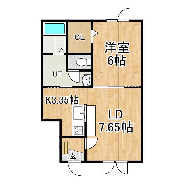 レジデンス アイ Ⅱ(1LDK/2階)の間取り写真