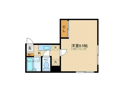 トリビュート(1K/2階)の間取り写真