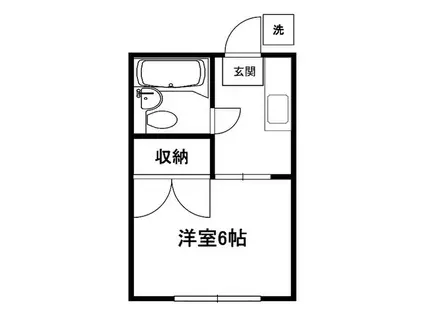 ハイツむらやま(1K/2階)の間取り写真