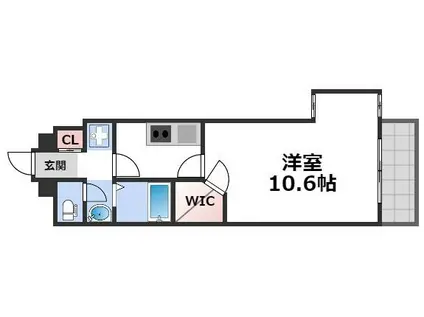 CITY SPIRE桜川II(1K/7階)の間取り写真