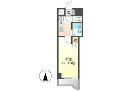 ヴィラコスモス大曽根(1K/4階)の間取り写真