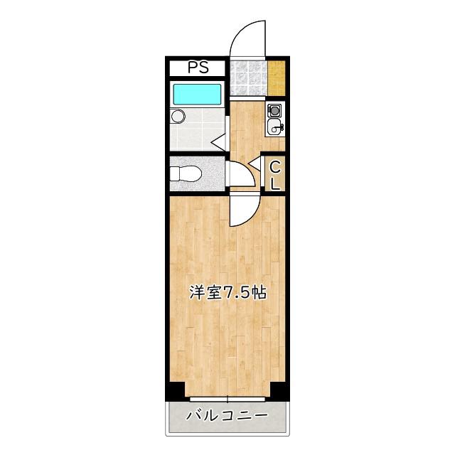 エスポワール新金岡(1K/3階)の間取り写真