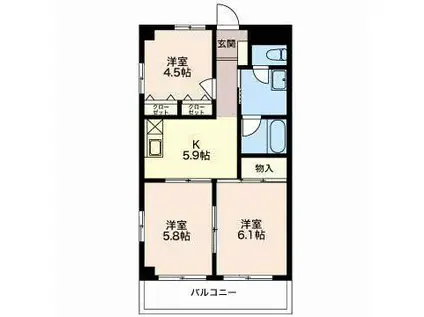 KS・BUILD(3K/3階)の間取り写真