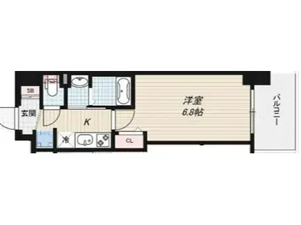 LUXE深江橋II(1K/7階)の間取り写真