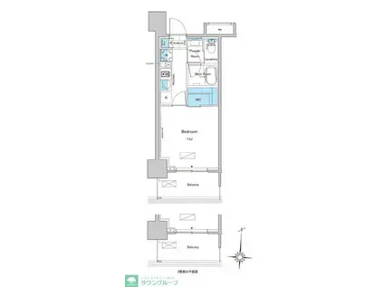 ルフォンプログレ清澄白河プレミア(1K/4階)の間取り写真