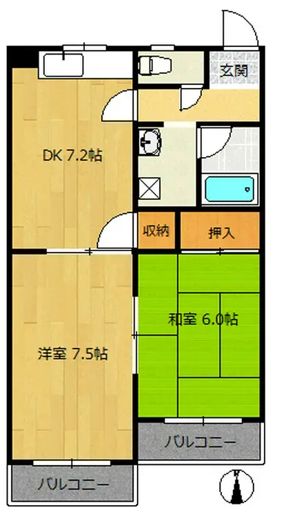 グランメール伊藤II 2階階 間取り