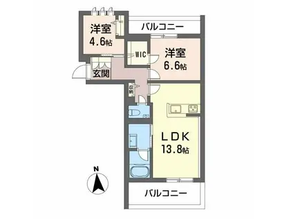 K&MフォレストガーデンII(2LDK/3階)の間取り写真