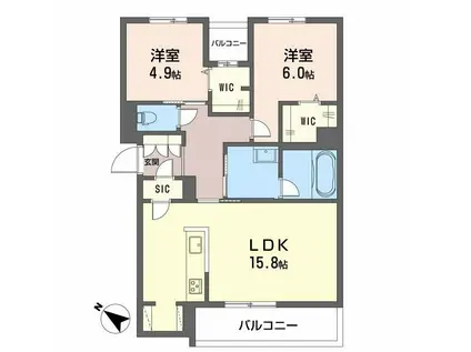 プランドール(2LDK/3階)の間取り写真