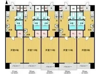 リアライズ岐阜駅前(1K/7階)の間取り写真