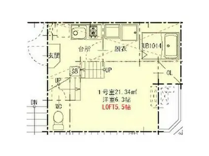 ハーモニーテラス栄イースト(1K/2階)の間取り写真