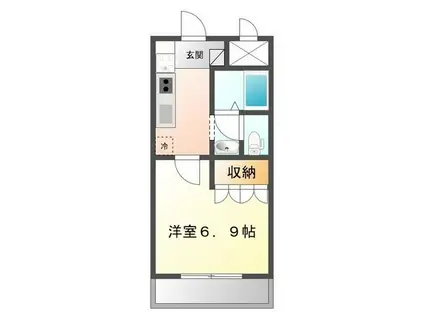 近江鉄道本線 高宮駅(滋賀) 徒歩15分 2階建 築20年(1K/2階)の間取り写真