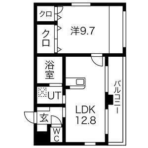 メゾンアンブリック(1LDK/4階)の間取り写真