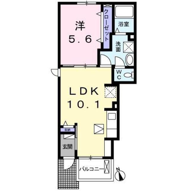 フェリシティ荒屋敷(1LDK/1階)の間取り写真