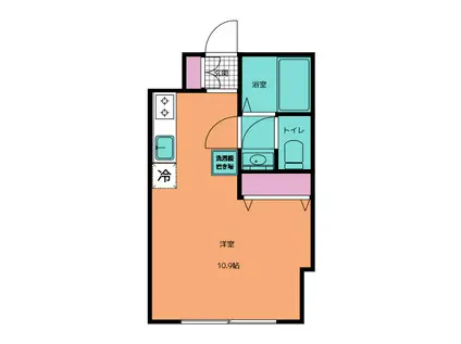 メゾン鶴(ワンルーム/1階)の間取り写真