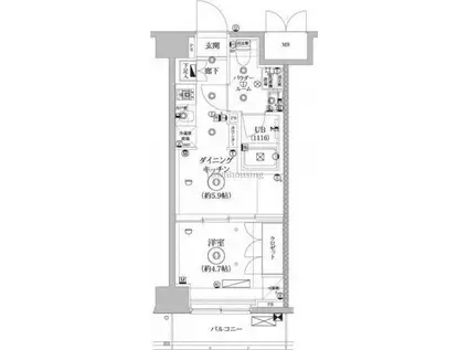 セジョリ墨田イーストIII(1DK/5階)の間取り写真