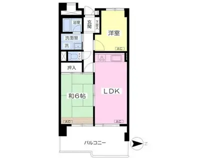 池袋2丁目マンション(2LDK/9階)の間取り写真