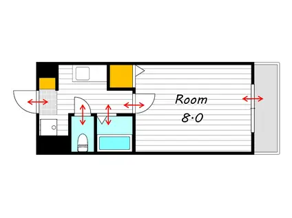 パラッツォ・ミキ(1K/4階)の間取り写真